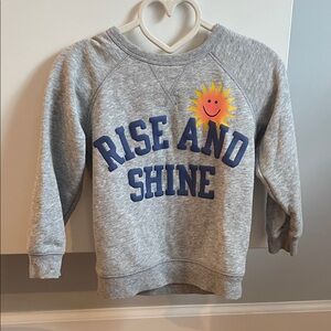 Old Navy Heather Gray Sweatshirt with Sun and Blue Lettering